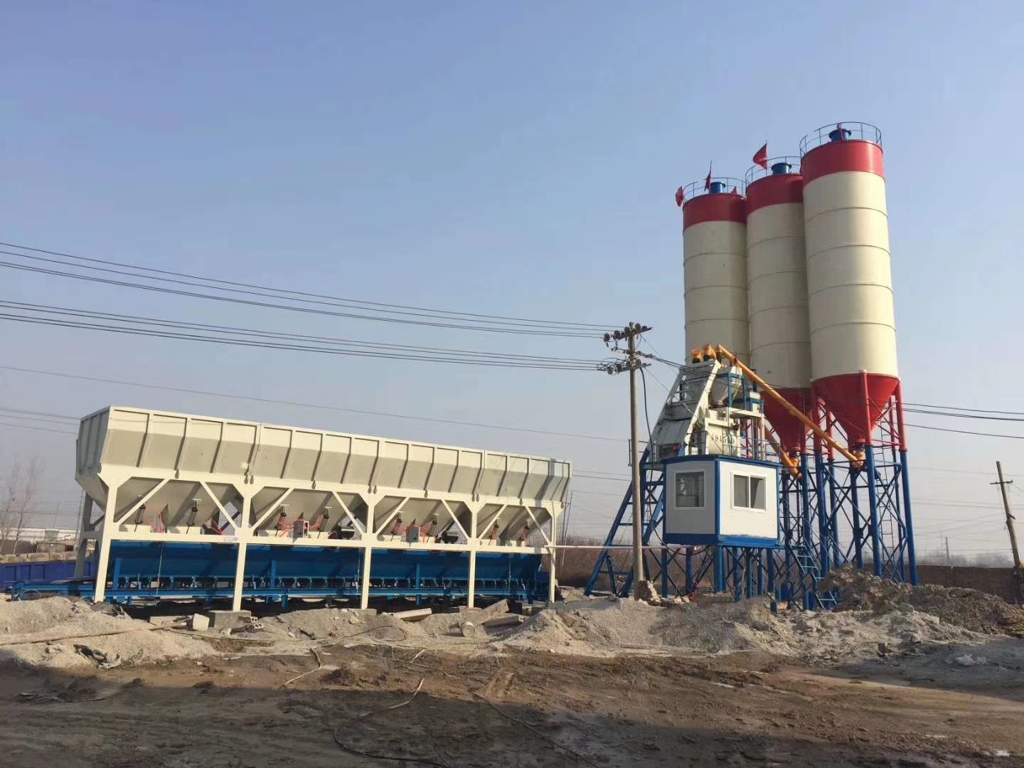 Anshun Machinery in Fujian Sanming HZS60 concrete mixing plant site