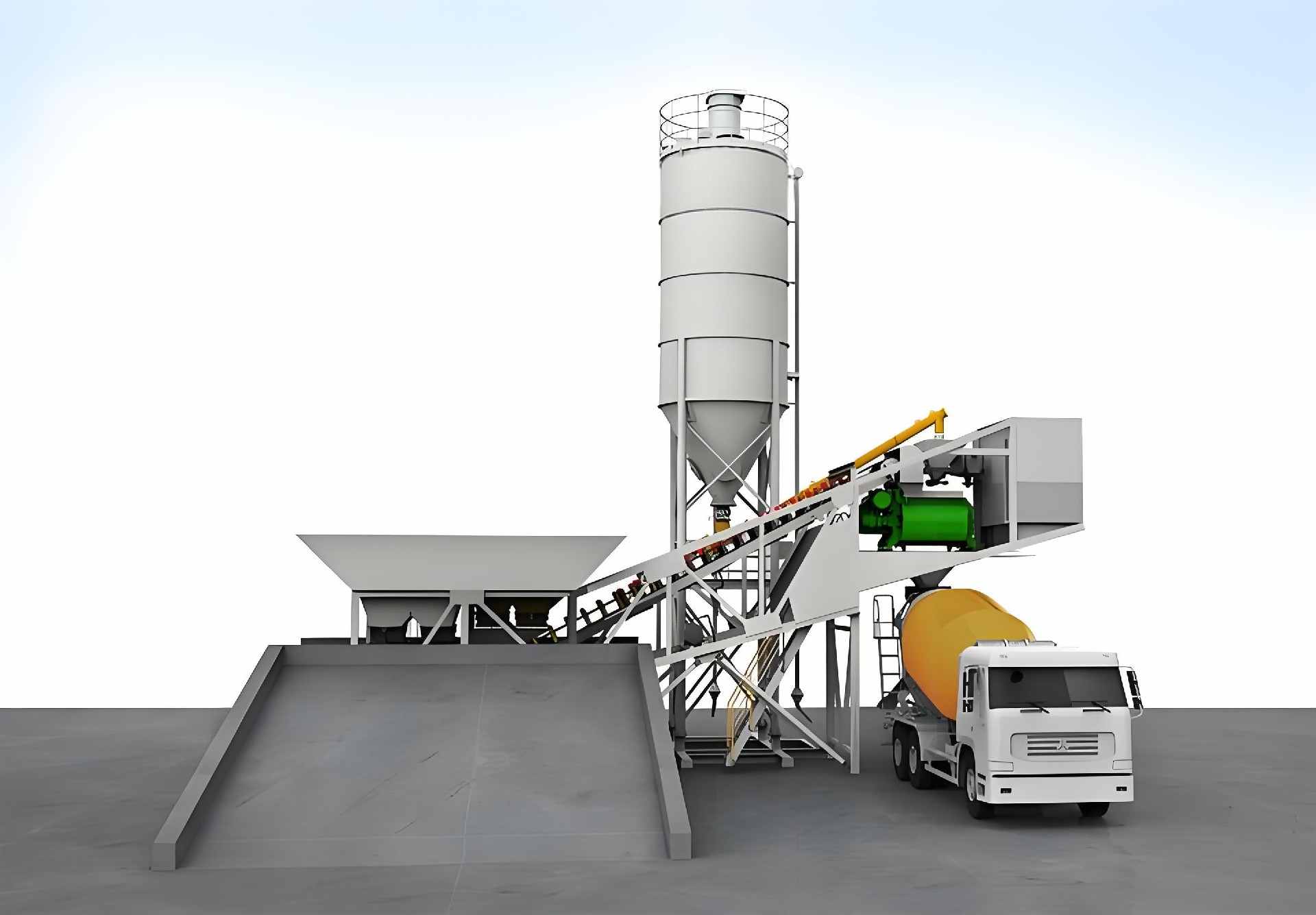 YHZS50 mobile concrete batching plant