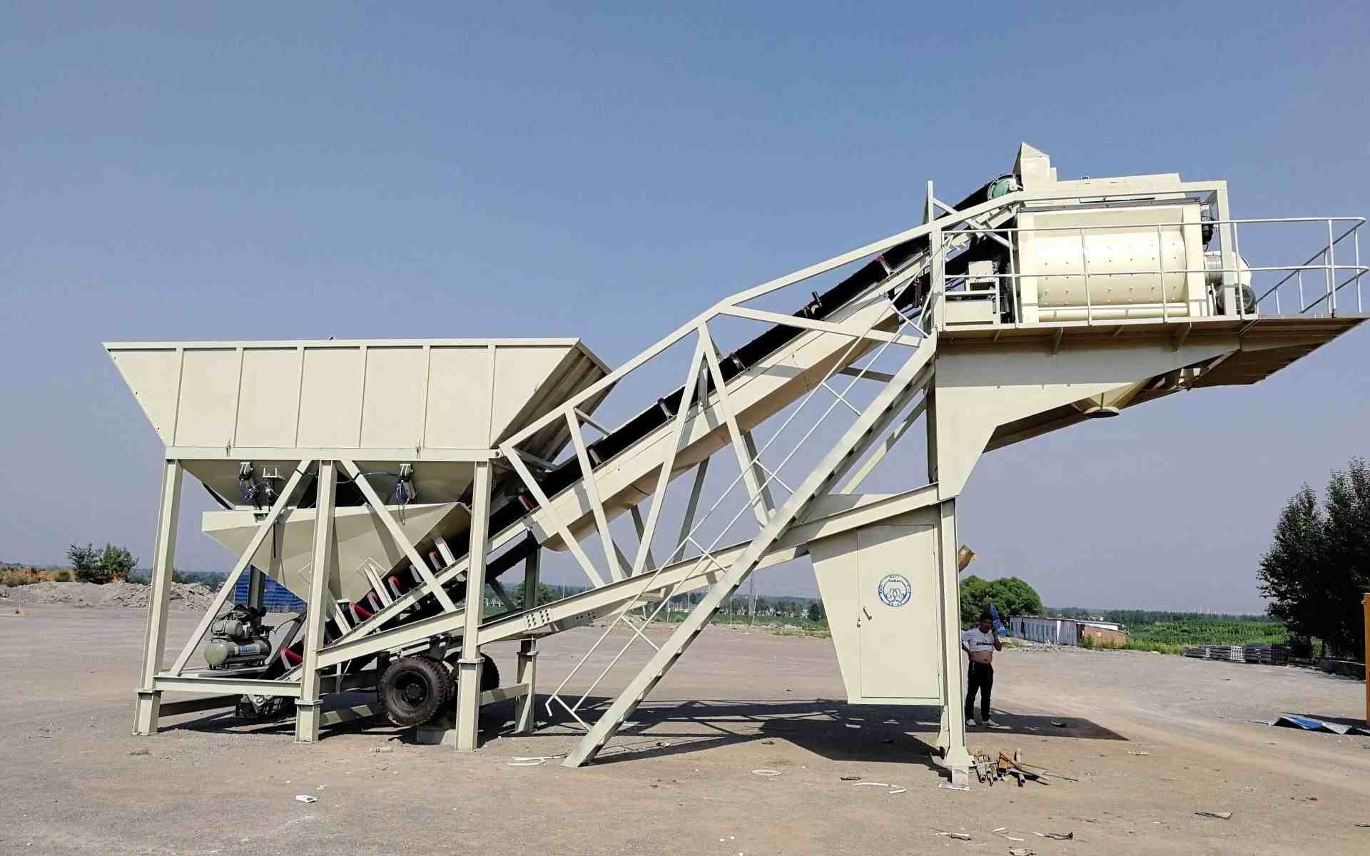 YHZS75 mobile concrete batching plant