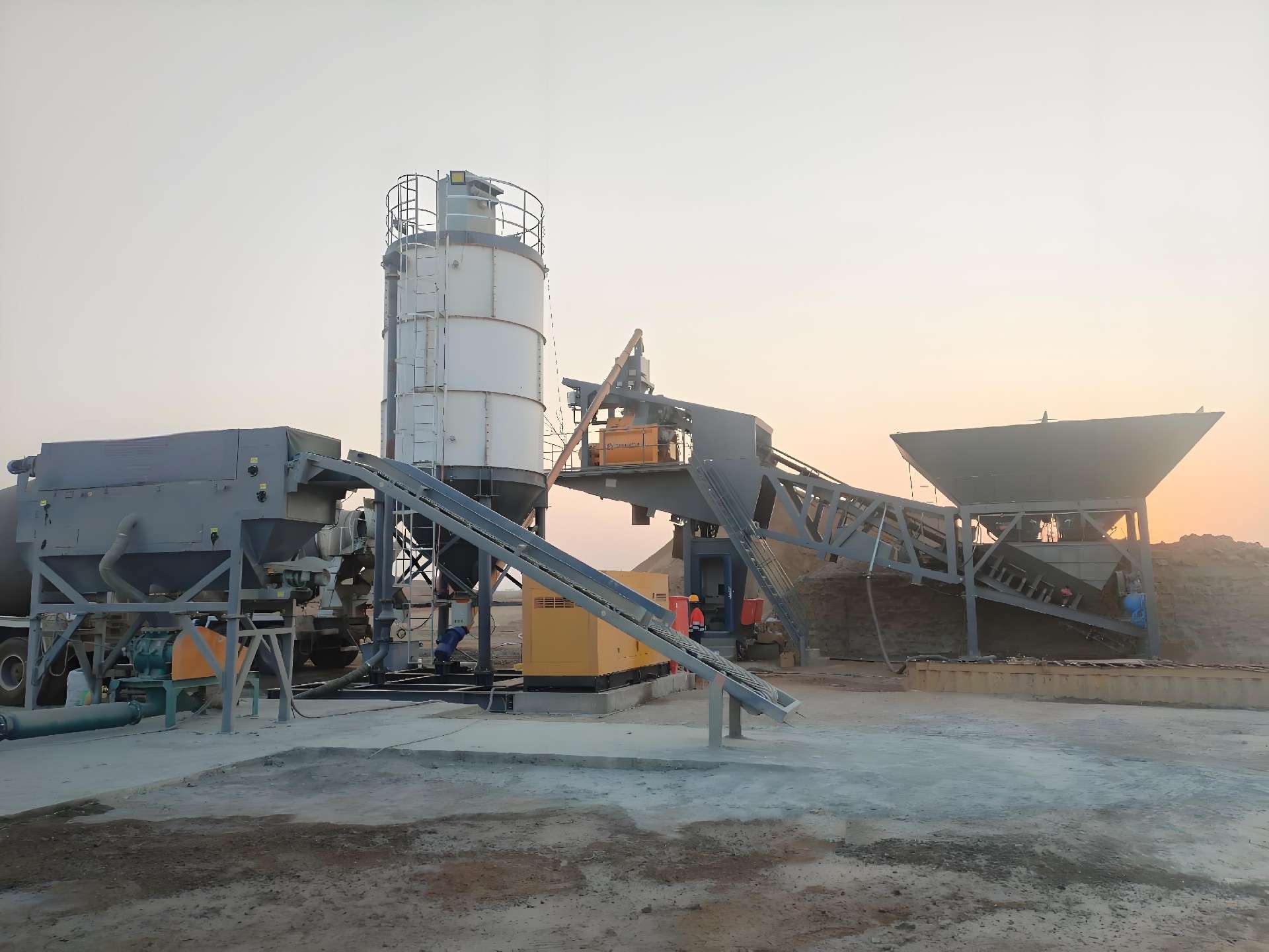 YHZS75 mobile concrete batching plant